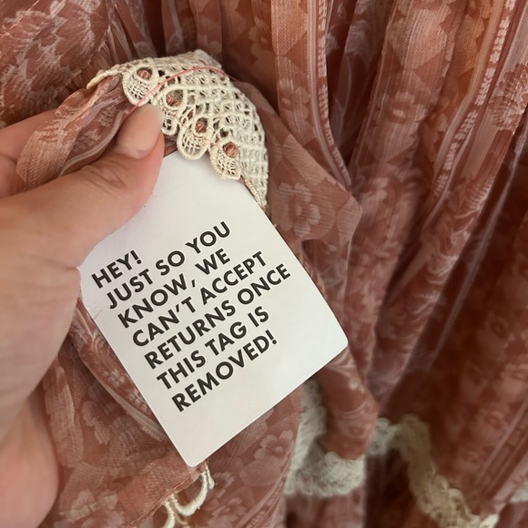 ASOS lace insert mini dress ruffle detail
& button through- pink floral size 14 - Picture 6 of 13